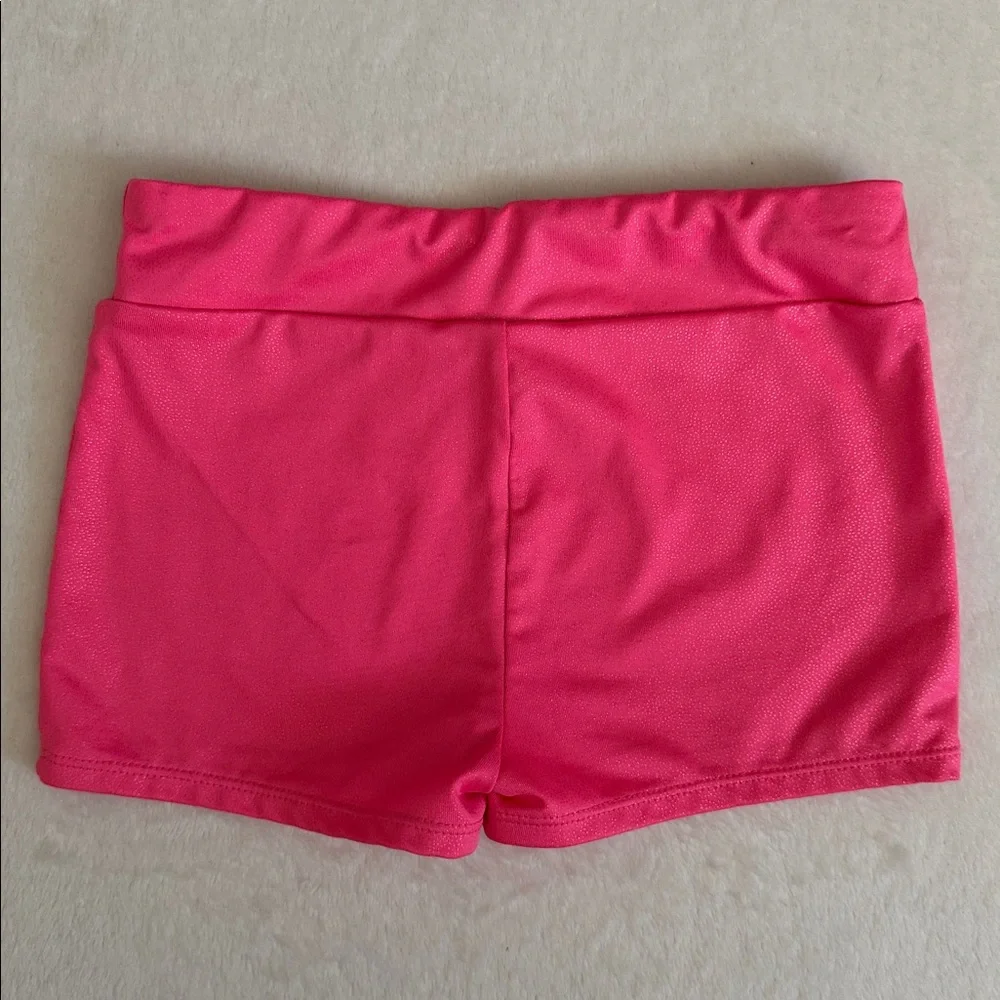 {Danskin} Freestyle | Shimmer Gymnastics Leo Shorts Coral Pink (L 10/12)